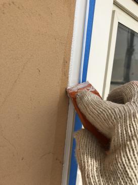 サッシ廻りヘラ均し