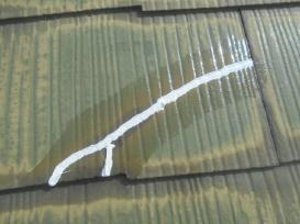 クラック補修　屋根スレート