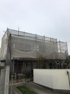 全景写真　仮設足場