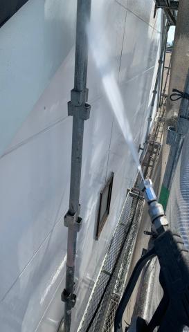 高圧洗浄作業　節水　防音