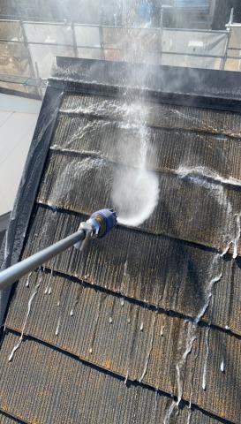 スレート屋根　塗装工事　岡崎アパート